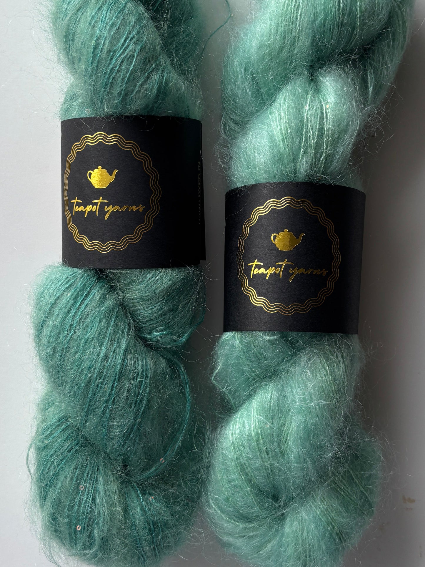 Mohair Silk Lace Sequins - Duck Egg