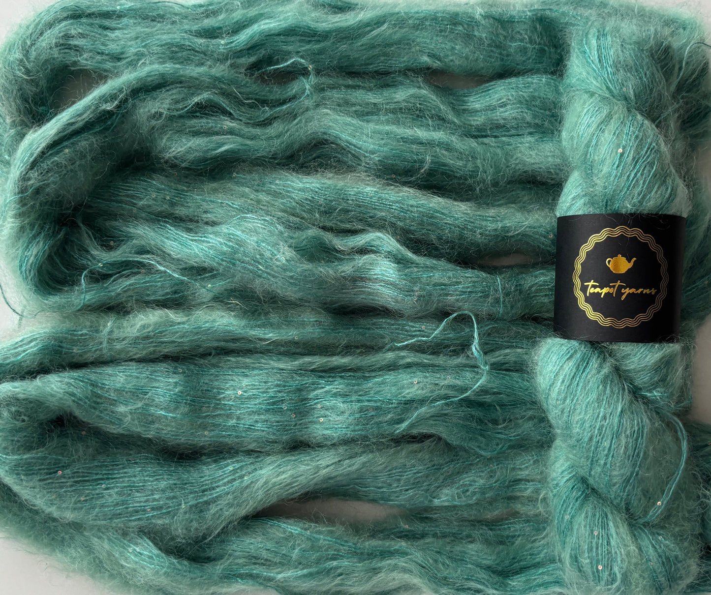 Mohair Silk Lace Sequins - Teal