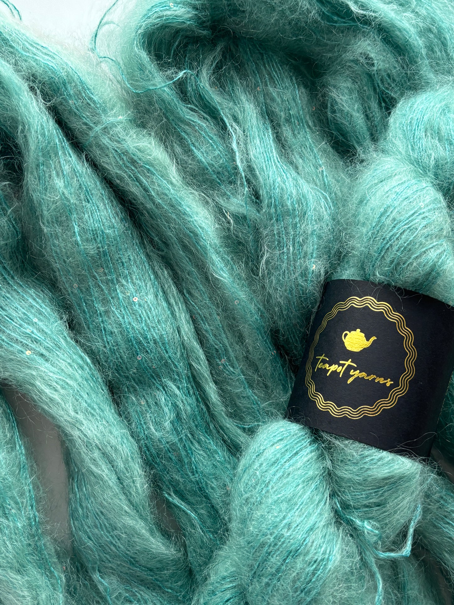 Mohair Silk Lace Sequins - Teal