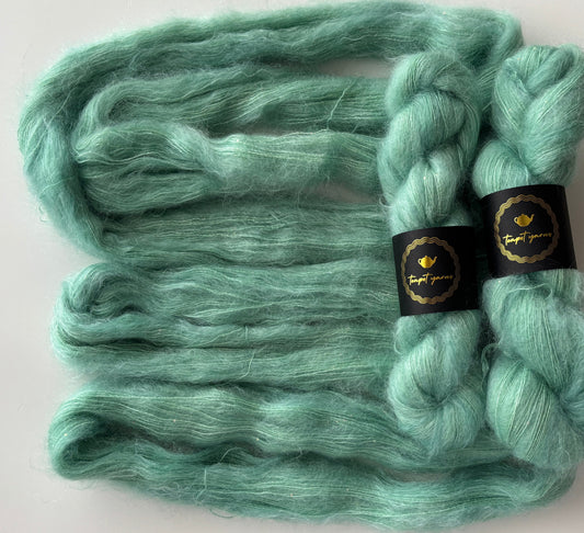 Mohair Silk Lace Sequins - Duck Egg